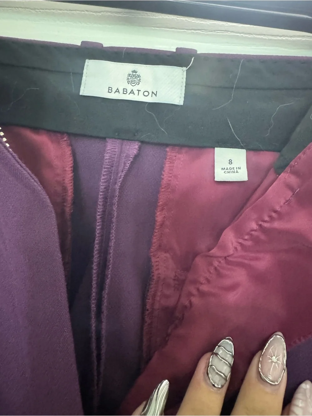 Purple High-Waist Wide-Leg Dress Pants